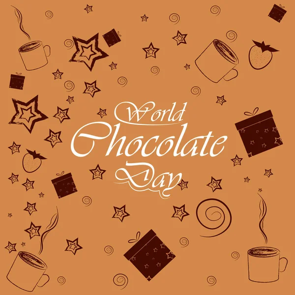 Dia Mundial do Chocolate. 11 de Julho. Ilustração para você projetar . — Vetor de Stock
