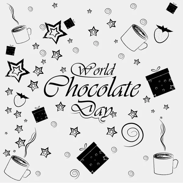 Dia Mundial do Chocolate. 11 de Julho. Ilustração para você projetar . — Vetor de Stock