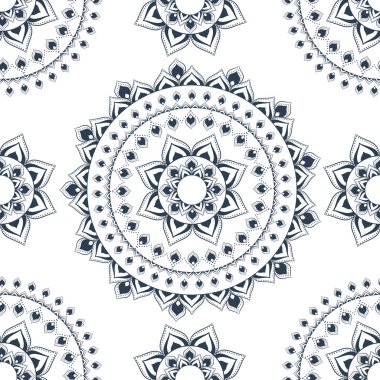 Vintage dekoratif mandala. Oryantal desen vektör çizim. Dekoratif yuvarlak süsler. Tasarım öğeleri örgü. Olağandışı çiçek şekli. Oryantal vektör.