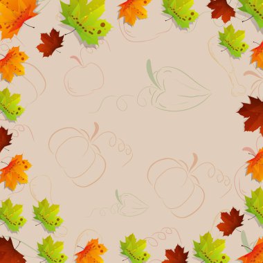 Sonbahar Tema tasarım şablonu. Vektör çizim.