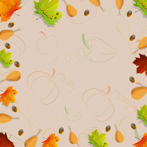 Sonbahar Tema tasarım şablonu. Vektör çizim.