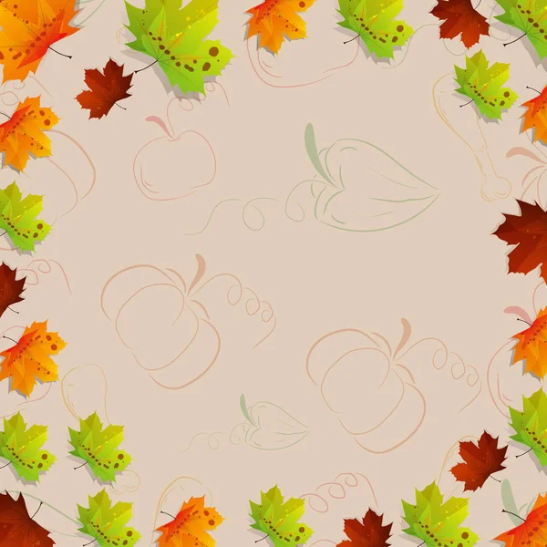 Sonbahar Tema tasarım şablonu. Vektör çizim.