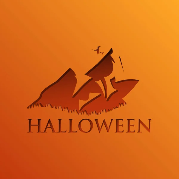 Folheto do Convite de Festa de Halloween. Vetor Editável — Vetor de Stock