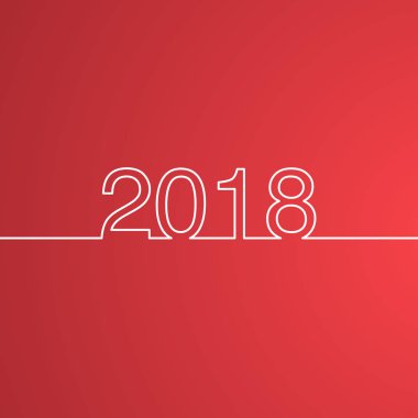 Mutlu yeni yıl 2018 arka plan. Takvim tasarım tipografi vektör çizim. Yıl anahat basamak ile sayı.
