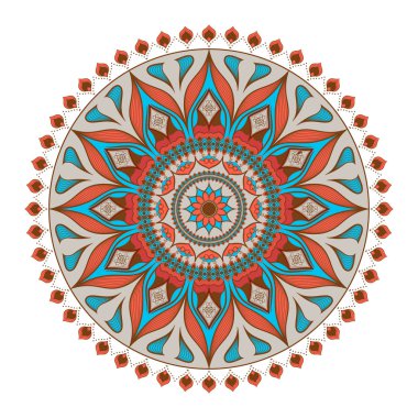 Dekoratif desen mandala. Oryantal yuvarlak simetrik süsleme. Mandala