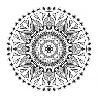 Dekoratif desen mandala. Oryantal yuvarlak simetrik süsleme. Mandala