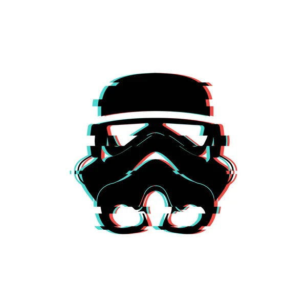 Uzay başlığın logosu. Aksaklık Stilistlik vektör çizim.