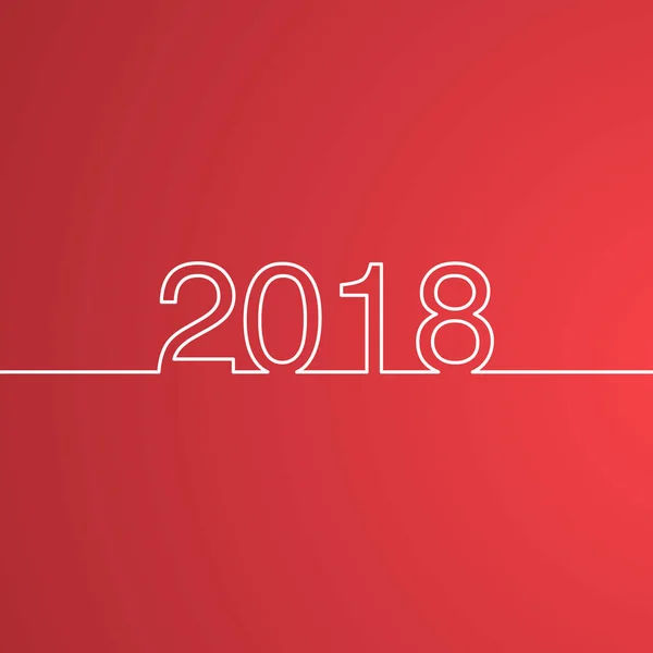 Happy New Year 2018 achtergrond. Kalender design typografie vectorillustratie. Jaar nummer met overzicht cijfers. — Stockvector