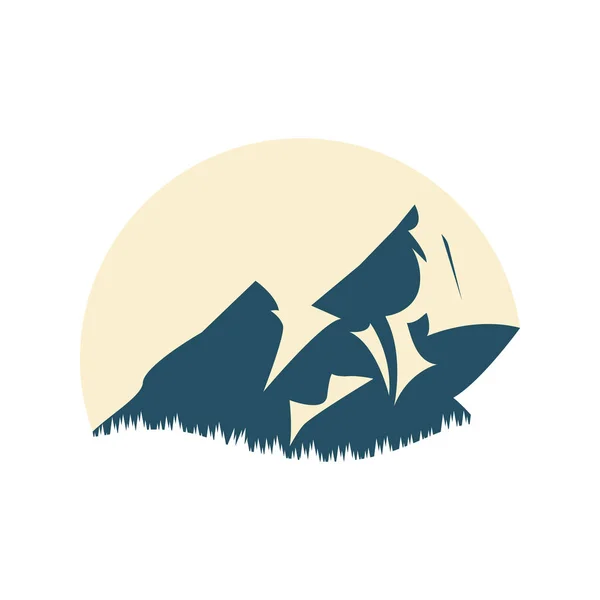 Logo des Berges für den Wintersport. Extremsport. Vektorillustration. — Stockvektor