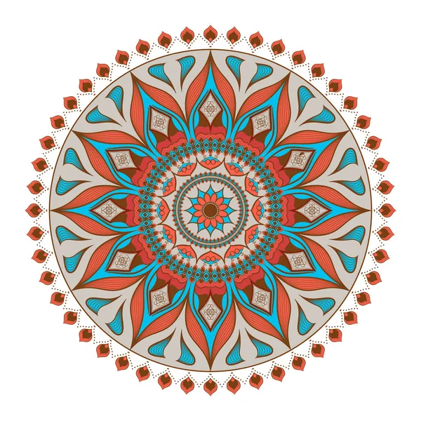 Mandala padrão decorativo. Oriental redondo simétrico ornament.Mandala — Vetor de Stock