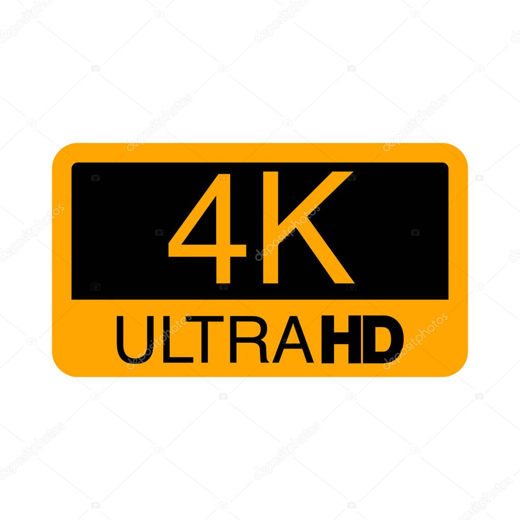 Logo 4K Ultra HD. Vector illustration of 4K video.