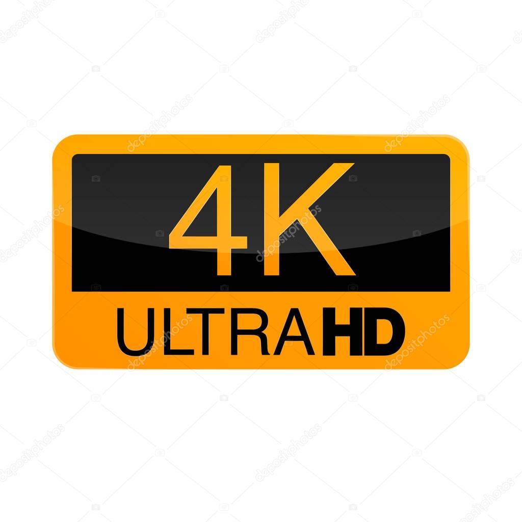 Logo 4K Ultra HD. Vector illustration of 4K video.