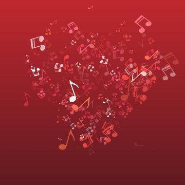 Sevgililer günü tasarımı için yürekleri müzik arka plan