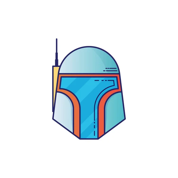 Icono del casco espacial en estilo de contorno delgado. ilustraciones vectoriales — Vector de stock