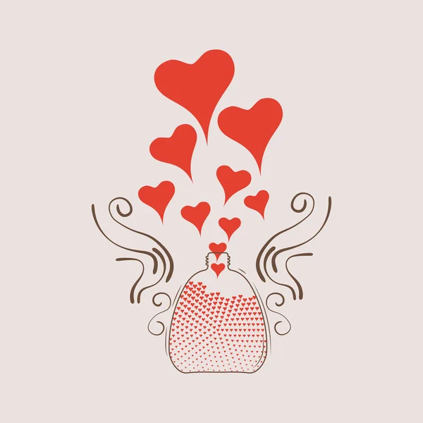 Valentinsherz Dekorativer Herzhintergrund Mit Vielen Valentinsherzen Vektorillustration — Stockvektor