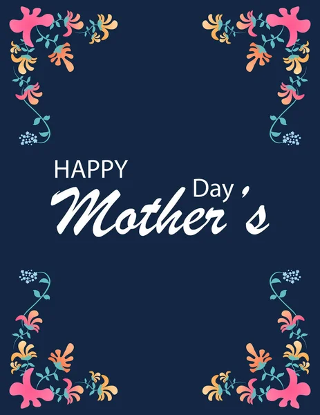 Feliz Dia das Mães com Flores. Postais para o feriado Dia das Mães — Vetor de Stock