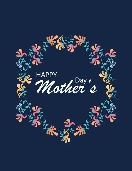 Feliz Dia das Mães com Flores. Postais para o feriado Dia das Mães — Vetor de Stock