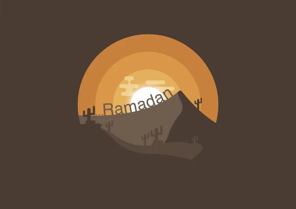 Ramadan. Ilustrasi format A4 pada tema Ramadan dan Timur - Stok Vektor