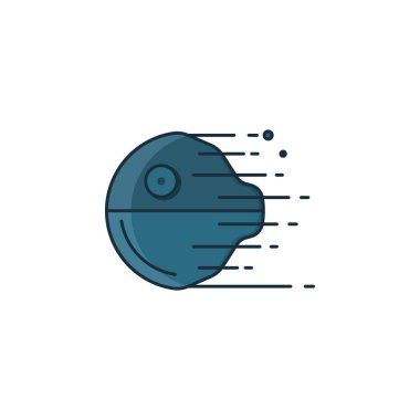 Oyuncak robot simgesi ince anahat tarzı. Vektör çizimler