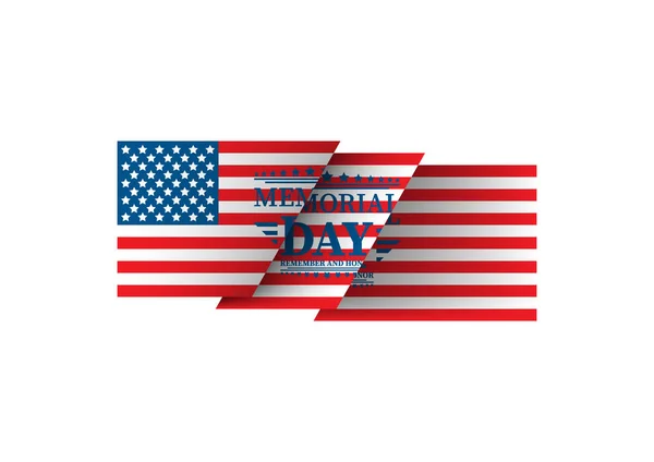 Happy Memorial Day Thuis Van Dapperen Hand Belettering Wenskaart Met — Stockvector