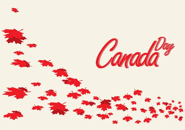 幸せなカナダ日チラシ テンプレート カナダ国旗の花火で祝うためカナダの国民の日 — ストックベクタ