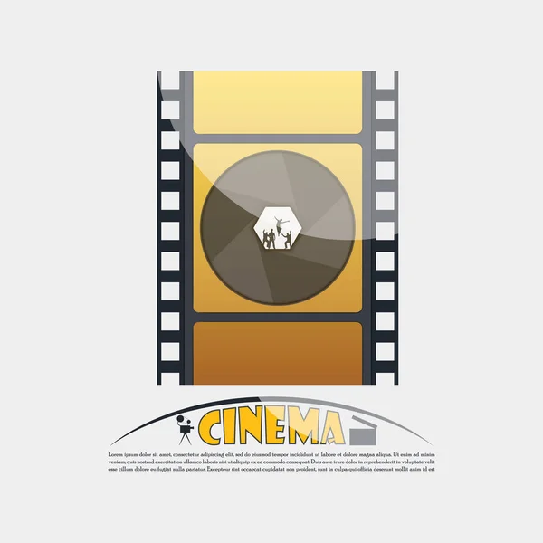 Retro cinema labels badges emblems and design elements. Vector vintage illustration. — Stock Vector