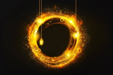 Yeni yıl için altın ve siyah renklerin vektör illüstrasyonu- Vector broşürü.