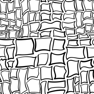 Seamless pattern with rectangles and squares. Fashion 80-90s. Black and white textures - Vector