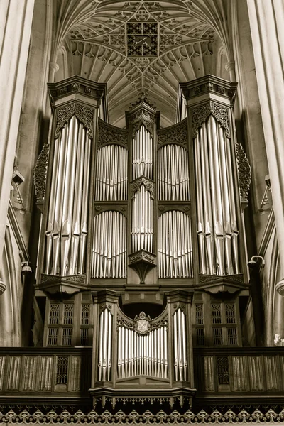 Órgão na Abadia de Bath — Fotografia de Stock
