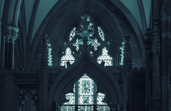 Bekle, yukarıdaki pencereyi Wells katedral Bw içinde