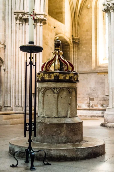 Saxon Baptismal Font in Wells Cathedral