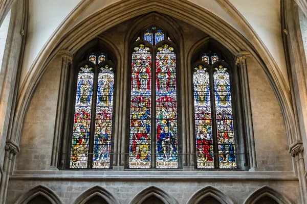 Vidrieras en la Catedral de Wells — Foto de Stock