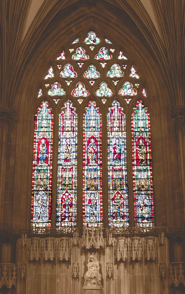 Izolované vitráže Mariánská kaple Wellská katedrála sépie — Stock fotografie