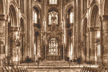 Peterborough katedral yüksek sunak Hdr sepya sesi
