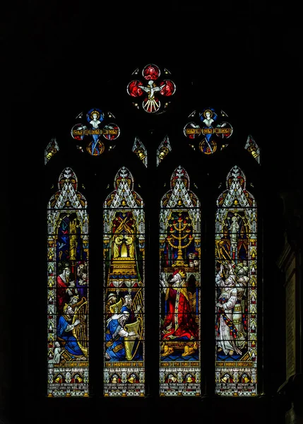 Janela de vidro manchado A em Worcester Cathedral — Fotografia de Stock