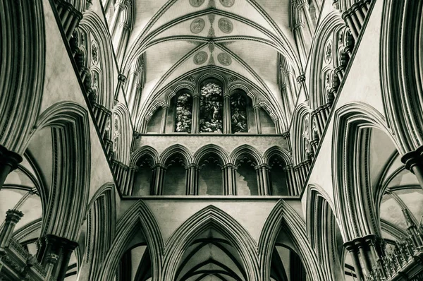 Salisbury Katedrali Triforium Galeri B — Stok fotoğraf