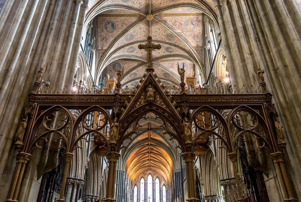 Worcester katedral kilise ekranda — Stok fotoğraf