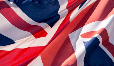 Union Jack sallayarak bayrak A yakın çekim