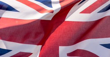 Union Jack sallayarak bayrak D yakın çekim