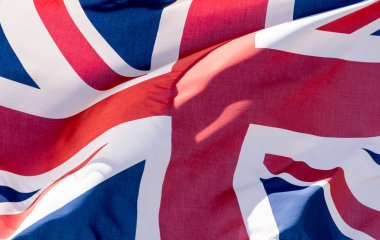 Union Jack bayrak sallayarak J yakın çekim