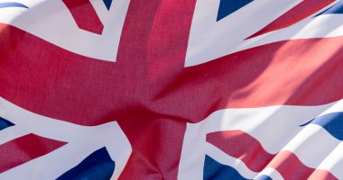 Union Jack sallayarak bayrak K yakın çekim