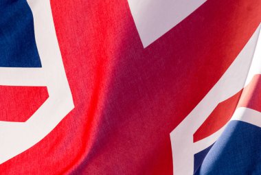 Union Jack sallayarak bayrak L yakın çekim