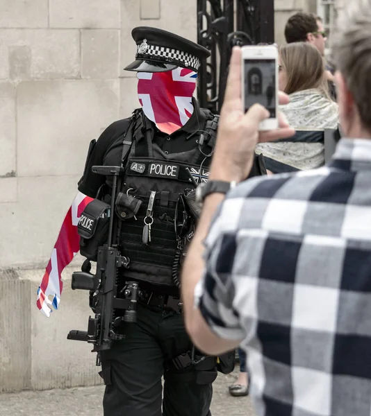 British Police Officer Blended With Union Jack Flag