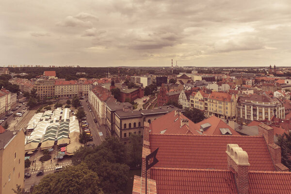 Poznan Cityscape North View, Polish Skyline Split Toning Landscape Photography