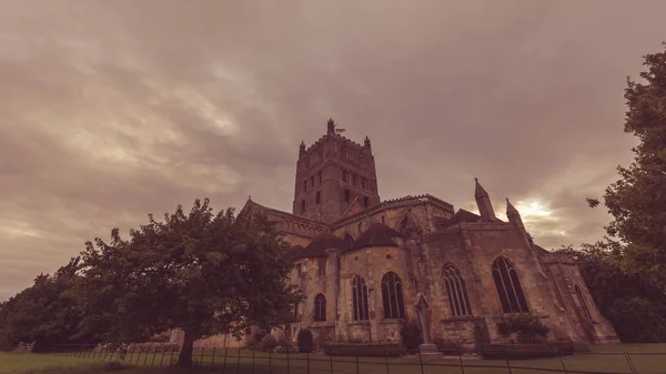 Tewkesbury Abbey Güney görünümü F — Stok fotoğraf