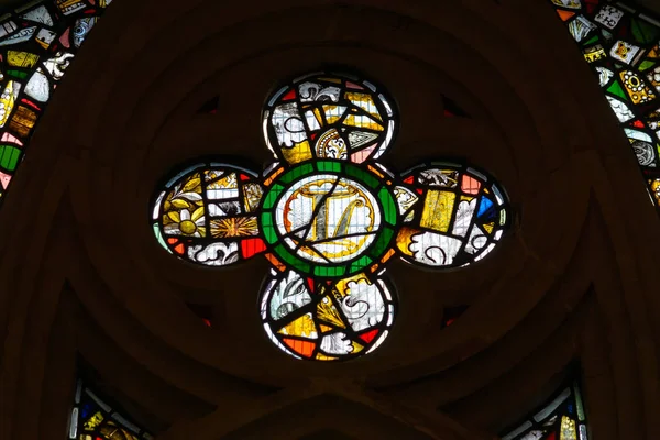 Vidro manchado em St John Chapel B Luzes de tracção — Fotografia de Stock