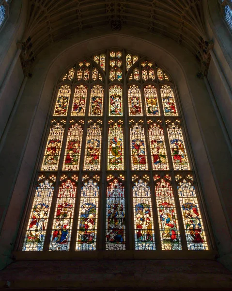 West Window low angle in Bath Abbey — Stock Photo, Image