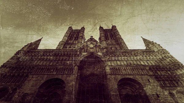 Lincoln katedral güzel sanatlar C Batı cephe — Stok fotoğraf