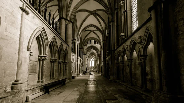 Zuidelijke beuk in de kathedraal van Lincoln — Stockfoto