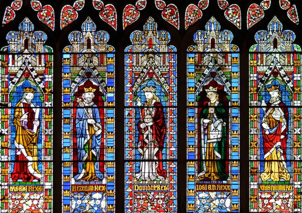 Batı penceresinin üst Panel, lekeli cam Lincoln Cathedral